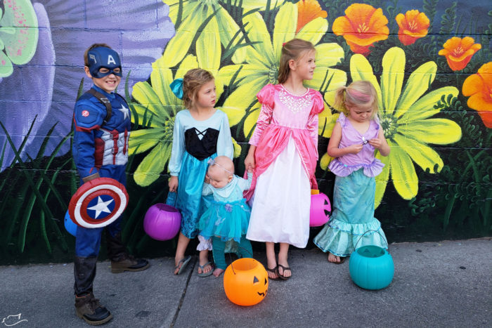 Happy Halloween from these trick or treaters! Candy-free Halloween options.