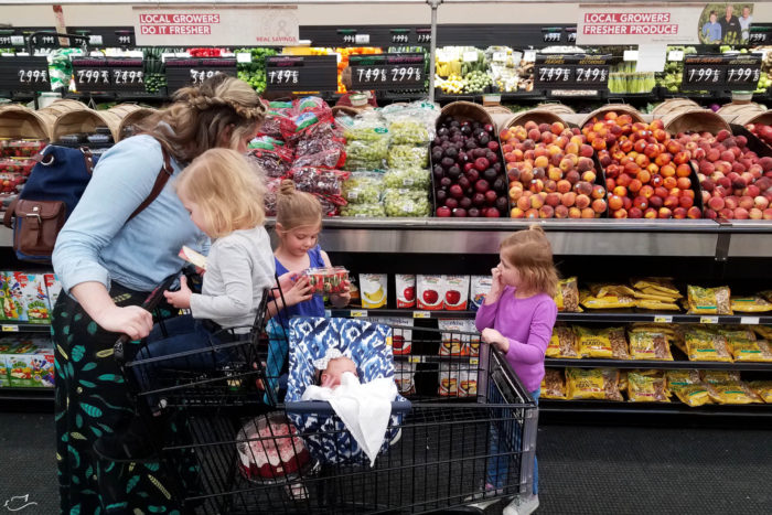 Grocery shopping with kids