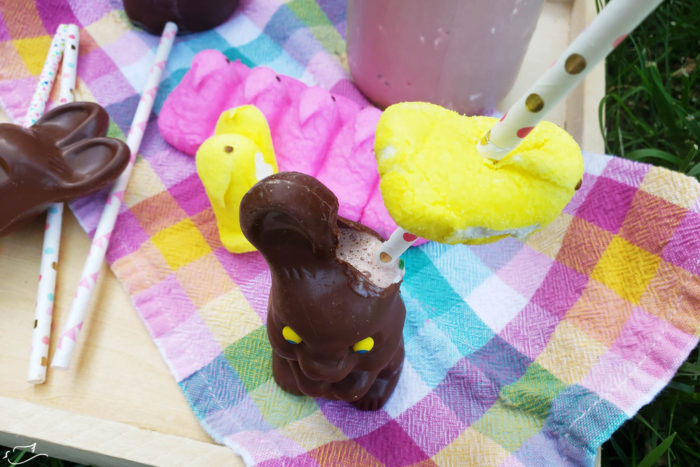 put a milkshake in a chocolate bunny for Easter