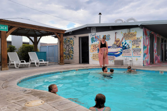 The pool area at Hotel McCoy, a boutique motel in Tucson.