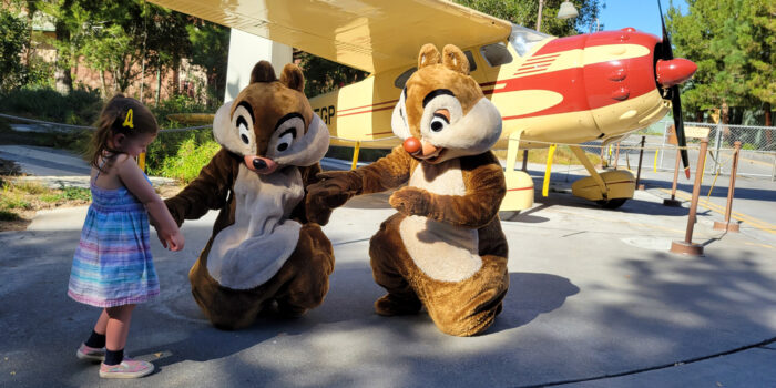 Meeting Chip and Dale at Disney's California Adeventure.