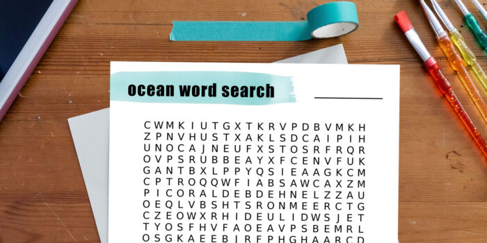Ocean themed worksheets. Ocean word search.