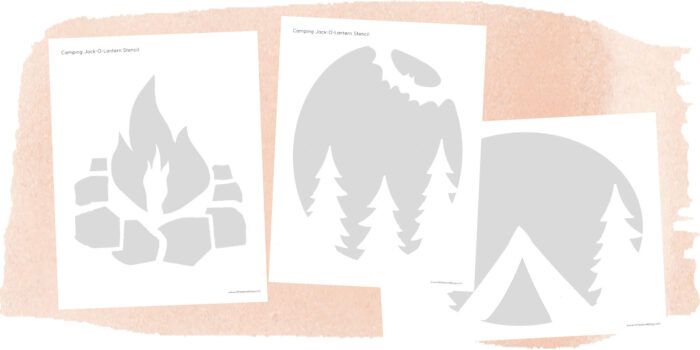 Three free camping jack-o-lantern patterns to print at home.