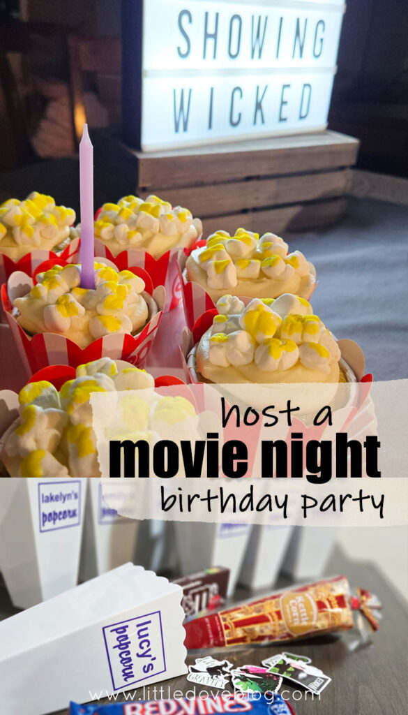 movie night birthday party at home - Little Dove Blog